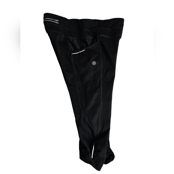 Athleta Dobby Be Free Black Knicker Crop Workout Leggings Size Small - Picture 5 of 9